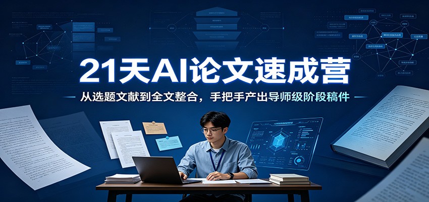 21天AI论文速成营：从选题文献到全文整合，手把手产出导师级阶段稿件-网创项目总站