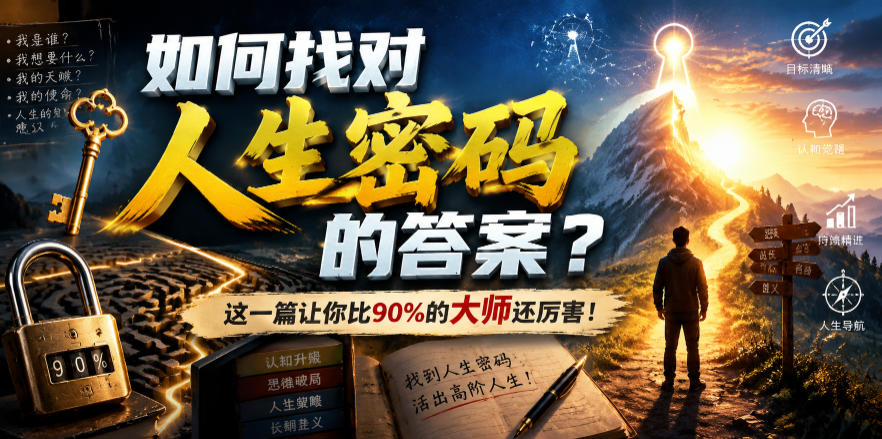 付费文章：如何找对人生密码的答案？这一篇让你比90%的大师还厉害！-网创项目总站