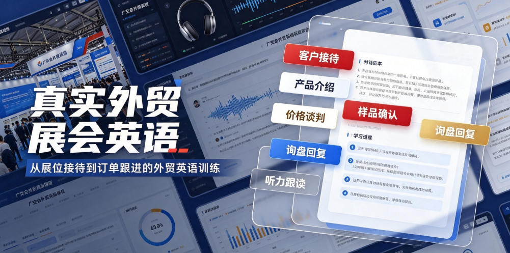 真实外贸展会英语，广交会外贸口语听力突击课程【音频】-网创项目总站