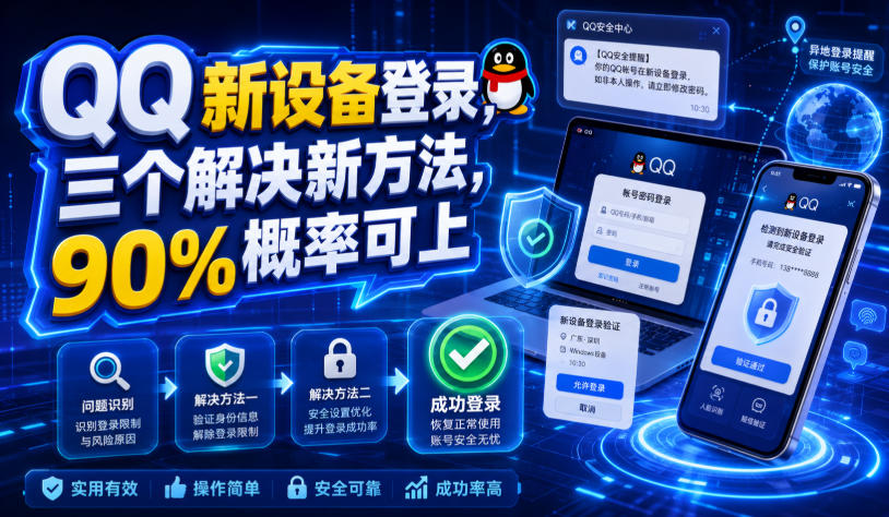 QQ新设备登录，三个解决新方法，90%概率可上-网创项目总站